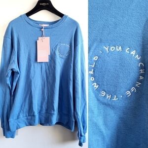 New MAGGIE MARILYN You Can Change The World Pullover Sweatshirt NWT Size Small